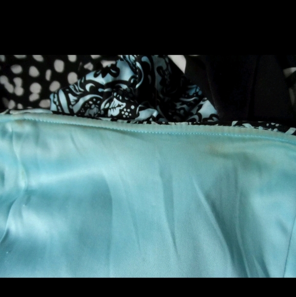 RUBY ROX Formal Dress 9 M/L Black Blue Floral Fleur Empire Sweetheart Tiered HOT - Picture 8 of 8